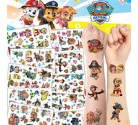 Shein Set de 10 pegatinas temporales impermeables de Paw Patrol con los perros Chase y Skye, diseños kawaii de los mejores amigos de Ryder para decoración d