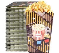 Shein Set de 10 piezas/20 piezas/50 piezas Cajas de palomitas de maíz estilo noche de cine, suministros para fiestas, cajas de papel para aperitivos de noch