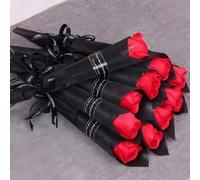 Shein Set de 10 piezas, 30cm Flores de rosas de jabón artificiales en rojo, rosa, morado, fucsia, champán. Ramo de rosas versátil, apto para el Día de San V