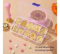 Shein Set de 10 piezas/Caja de sellos de cera vintage para decorar sobres, invitaciones de boda, tarjetas de felicitación, de vuelta a la escuela