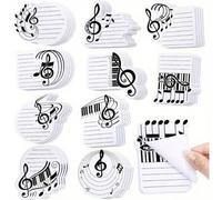Shein Set de 10 piezas de blocs de notas con forma de nota musical, 30 hojas/bloc, para escritura suave, notas adhesivas, adecuadas para maestros, eventos m