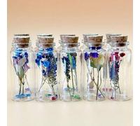 Shein Set de 10 piezas de botellas de vidrio de carnaval de 30ml con flores secas, decoración de boda, manualidades DIY, fiesta de graduación, festival fest