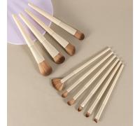 Shein Set de 10 piezas de brochas de maquillaje para uso diario en el hogar y portátil para viajar, que incluye brocha de sombra de ojos, brocha de correcto