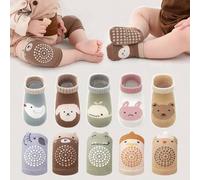 Shein Set de 10 piezas de coderas y rodilleras para bebé, almohadillas para arrodillarse antideslizantes y calcetines