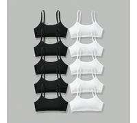 Shein Set de 10 piezas de top sin costuras suave y cómodo, amigable con la piel, para niñas preadolescentes y estudiantes en crecimiento