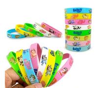Shein Set de 10 piezas o 12 piezas o 22 piezas de pulseras de silicona con diseños de dibujos animados de Bluey y la familia Heeler en colores aleatorios, p