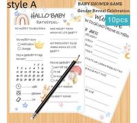 Shein Set de 10 tarjetas de juego de revelación de género con temática de animales, como elefantes y ciervos, perfectas para fiestas de revelación de género