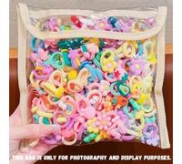 Shein Set de 100/90/80/70/60/50/40/30/20/10 piezas de accesorios para bebé, que incluyen anillos de princesa de dibujos animados y gomas para el pelo para n