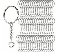 Shein Set de 100 piezas para hacer llaveros - Conjunto completo que incluye 50 llaveros y 50 aros de sujeción