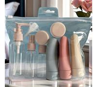 Shein Set de 11 botellas de viaje, aprobadas por TSA, recipientes de plástico a prueba de fugas, sin olor, ideales para champú, acondicionador, humectante,