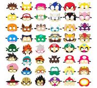 Shein Set de 12 figuras de anime Kawaii DragonBall Z S-UperBros Máscaras Cosplay Pequeña Mari Erizo Figuras de juego Goku Goten Piccolo Disfraces Accesorios