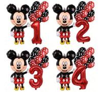 Shein Set de 12 globos de Mickey Mouse de aluminio para decoración de fiesta de cumpleaños, para hogar, escuela o eventos
