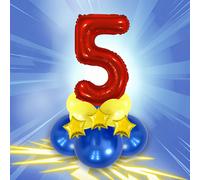 Shein Set de 12 globos de números metálicos multicolor de aproximadamente 32 pulgadas (80 cm), números del 0 al 9, hechos de película de poliéster, adecuado