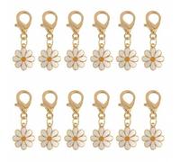 Shein Set de 12 llaveros mini lindos y coloridos con diseño de mariposas y margaritas, colgantes de bolso, cadenas de bolso, dijes de bolso, decoración de b