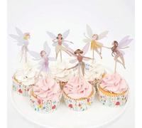 Shein Set de 12 piezas/24 piezas de decoraciones para cupcakes de bailarina de hada, decoración de fiesta con tema de hadas, para suministros de cumpleaños,