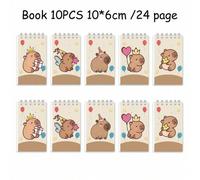 Shein Set de 12 piezas de artículos de oficina con diseño de capibara, set de 12/10/8/6/5/4 piezas de Lilo y Stitch, Stitch, kawaii, libreta de bolsillo, li