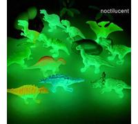 Shein Set de 12 piezas de dinosaurios fluorescentes - Juguetes en miniatura de PVC de colores, perfectos para microescenarios y regalos festivos
