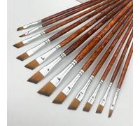 Shein Set de 12 piezas de pinceles de pintura al óleo y acuarela, kit profesional de pinceles de artista adecuado para medios de óleo, acrílico, lienzo y ac