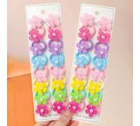 Shein Set de 12 piezas de Scrunchies de cabello con flores hechas a mano, lazos de cabello con pequeñas flores de perla, diseñados con flores delicadas como