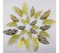 Shein Set de 12 piezas Pegatinas de pared en forma de mariposa 3D huecas, ideales para decoración de pasteles, bodas, salas de estar y del hogar, pegatinas,