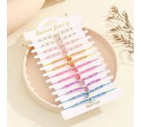 Shein Set de 12 piezas Pulsera hecha a mano con cuentas de mariposas coloridas y lindas - Set de manualidades DIY, regalo casual de fiesta, festival o cumpl