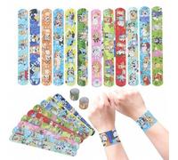 Shein Set de 12 pulseras decorativas con personajes del dibujo animado Bluey, incluyendo Bingo Heeler, Chilli, Coco, Chick Hicks, ideales como decoración pa