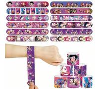 Shein Set de 12 pulseras elásticas tipo "slap" con temática de cazadores de exorcistas - Ola coreana y anime, diseño elástico y decorativo, perfecto como re