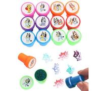 Shein Set de 12 sellos de la familia y amigos de Blueys, que incluye Bluey, Bingo, el perro, Coco, Rusty y Muffin. Perfecto para detalles de fiesta, recompe