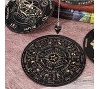 Shein Set de 12 tableros de signos del zodíaco, tablero de información de fases lunares y mariposas, colgante de cristal morado