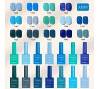 Shein Set de 14 piezas de esmalte de uñas de gel con acabado brillante otoñal, semi-permanente, con glitter y lentejuelas. Set de esmalte de uñas para manic