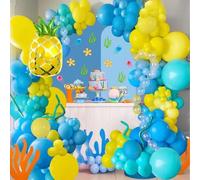 Shein Set de 144 piezas de decoración de arco de globos con temática de Bob Esponja, con elementos de Bob Esponja y piña, adecuado para decoración de fiesta