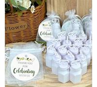 Shein Set de 15 piezas, Miniburbujas de boda, Juego de regalos para invitados de boda, Botella de burbujas transparentes de doble amor (sin líquido), Tarjet