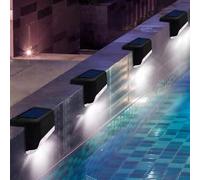 Shein Set de 16/8/4 luces solares mini para exteriores, luz LED resistente al agua para escaleras, lámpara de fiesta de cumpleaños, cena familiar, decoració
