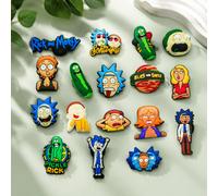 Shein Set de 17/23 piezas de dijes para zapatos de Rick y Morty, decoraciones de zapatos de PVC, accesorios de dijes para zapatos, idea de regalo para cumpl