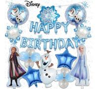 Shein Set de 17 piezas de Frozen Birthday Balloon de Disney, con personajes de dibujos animados Elsa, Anna y Olaf, perfecto para fiestas de cumpleaños, cele