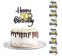 Shein Set de 18 piezas/Decoraciones para tarta de cumpleaños, Suministros para fiesta de cumpleaños de 10, 13, 16, 18, 20, 21, 30, 35, 40, 45, 50, 55, 60, 7