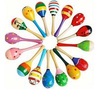 Shein Set de 2/8/12 piezas Martillos de madera de colores, mini maracas de juguete, sonajeros de percusión manual, sacudidores de rumba de madera, instrumen