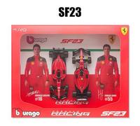 Shein Set de 2 coches a escala 1:43 de aleación fundida a presión Equipo F1 Set Fórmula con marco de fotos Paquete Modelo de carreras Red Bull RB19 RB20 Mer