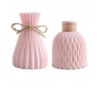 Shein Set de 2 jarrones de plástico resistente con tulipanes artificiales, adecuado para decorar el comedor, la sala de estar, el balcón, la cafetería, el d