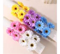 Shein Set de 2 ligas de pelo elásticas con diseños florales y de girasoles, regalo dulce de estilo festival para niñas para salidas y toma de fotos