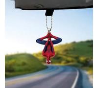 Shein Set de 2 llaveros de acrílico de Spiderman 2D con diseño de malla intrincada, ganchos de espejo de superhéroe, hechos de plástico duradero - Perfecto