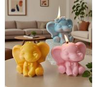 Shein Set de 2 moldes de silicona 3D de elefante adorable para 2025 - Herramienta multifuncional para manualidades con vela, resina y yeso (forma de elefant