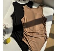 Shein Set de 2 monos sin mangas de cuello redondo ajustados para adolescentes, ropa deportiva versátil y todo a juego para primavera, verano y todas las est