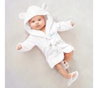 Shein Set de 2 piezas de bata de baño y mini pantuflas para sesión de fotos de bebé recién nacido
