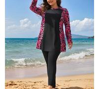 Shein Set de 2 piezas de burkini de traje de baño para mujeres de talla grande para vacaciones y playa