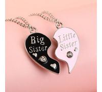 Shein Set de 2 piezas de collar de colgante de Mejor Amiga (BFF) para Hermana Mayor y Hermana Menor para chicas y mujeres, adecuado como regalo de cumpleaño