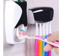 Shein Set de 2 piezas Soporte para cepillo de dientes y dispensador de pasta de dientes montado en la pared - a prueba de polvo, de material plástico, organ