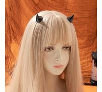 Shein Set de 2 pinzas para el cabello con forma de cuernos de buey, accesorios de disfraz, pinzas de garra casuales, pasadores de cabello, accesorios escola
