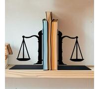 Shein Set de 2 sujetadores de libros con diseño de balanza de la justicia - Elegante estantería de abogado, perfecta para la decoración navideña y de Acción
