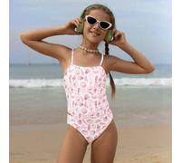 Shein Set de 2 trajes de baño para niña preadolescente, estampado de vida marina adorable tipo tankini apropiado para viajes, playa, verano